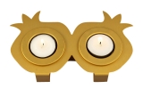 Pomegranates Shabbat Candlesticks By Shraga Landesman- Gold color
