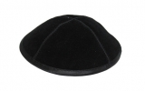 Black Suede Kippah With Rim