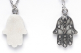 Small Pearl Oriental Hamsa Necklace