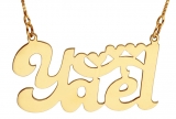 Gold Filled Two Heart English Name Necklace