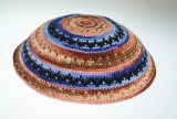 Colorful Stripes DMC knitted Kippah