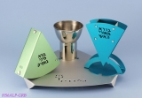 Aluminum Havdalah Set by Shraga Landesman with Nickel Silver Cup