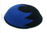 Black & Blue DMC knitted Kippah
