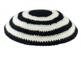 Black and White Knitted Kippah