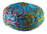 Light Blue Bucharian Hand Embroidered Kippah