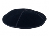 Premium Black Suede Kippah with attached clip