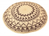 Handmade White and Gray DMC Knitted Kippah