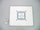 White Challah Cover with lively flower design
