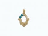 Gold Filled Turquoise Hamsa Pendant