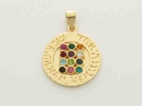 Gold Filled Circle Twelve Tribes Pendant