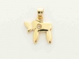 Gold Filled Chai Pendant with zirconium stud