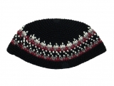 Black white and maroon Frik Kippah