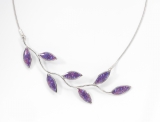 Purple Olive Leaf Branch Necklace