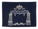 Dark Blue Velvet Tallit & Tefillin Bags - Pillars