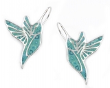 Turquoise Hummingbird Silver Earrings