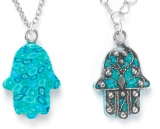 Small Turquoise Oriental Hamsa Necklace
