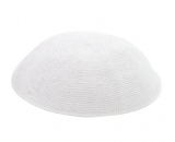 DMC knitted white kippah