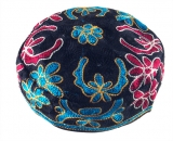 Black Bucharian Hand Embroidered Kippah