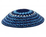 DMC knitted kippah in blue