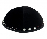 Hand Decorated Velvet Kippah with crystals