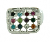 Breastplate "Choshen" rhodium plated ring