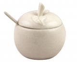 White Ceramic Apple Honey Dish