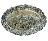 Silver Plated  Oval "Jerusalem" Wall Hanging