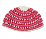 Red pink and white Frik Kippah