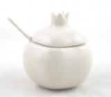 White Ceramic Rimmon Pomegranate Honey Dish