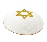 Gold Star of David knitted kippah
