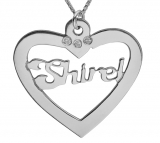 Silver English Heart Name Necklace