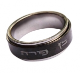 Stainless Steel Black Revolving "Ben Porat Yosef" Ring