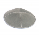 Light Gray Suede Kippah 5.2"