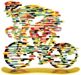Hand Painted Armstrong Bicycle Sculpture
