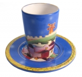 Ceramic Kiddush Cup - Jerusalem Design