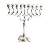 Large Silver Plated Menorah Hanukia