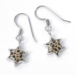 Leopard design Star of David Earrings