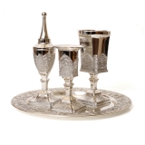 Silver Plated Filigree Design Havdalah Set