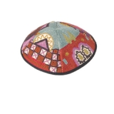 Hand Embroidered Kippah-Jerusalem in color