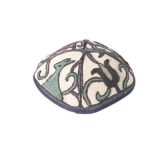 Tulip design Hand Embroidered Kippah