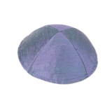 Blue-violet Raw Silk Kippah