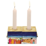 Jerusalem Hanukkah Menorah and Shabbat Candlesticks