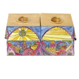 Oriental Jerusalem Hanukkah Menorah and Shabbat Candlesticks