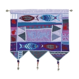 Welcome - Fish - Blue Wall Hanging In English