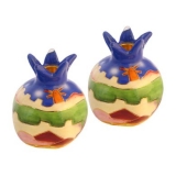 Cobalt blue Ceramic "Jerusalem" design Candlesticks