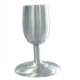Yair Emanuel Cast Aluminium Silver color Kiddush cup and Plate Set