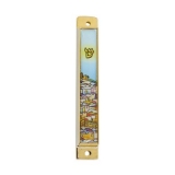 Gold color "Jerusalem" design mezuzah