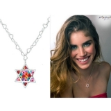 Millefiori Thousand-Flowers Star of David Pendant