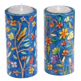Large Round Shabbat Candlesticks - Oriental by Emanuel