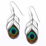Peacock Silver Earrings